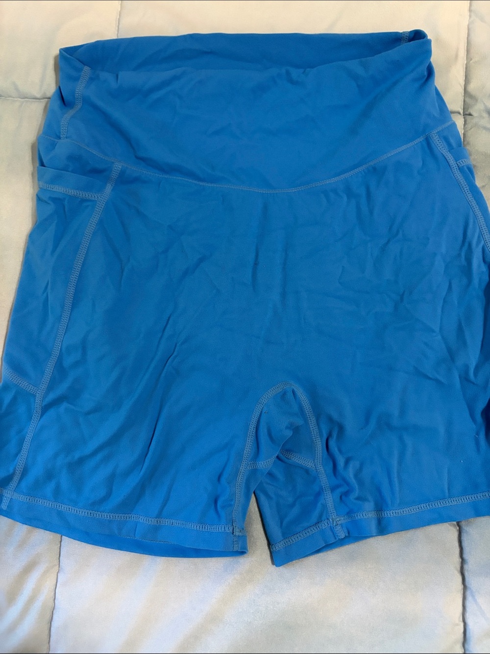 Women’s High-Waist Blue Bike Shorts